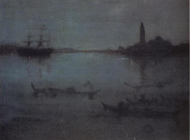 James Abbott McNeil Whistler Nocturne in Blue and Silver:The Lagoon Venice Norge oil painting art